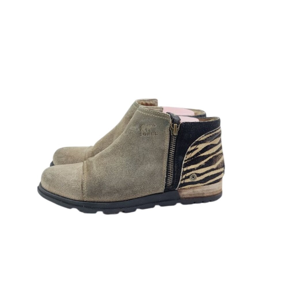 Sorel Women's Khaki Major Low NL2209-265 Suede Classic Ankle Moto Boot‎ Size 8.5